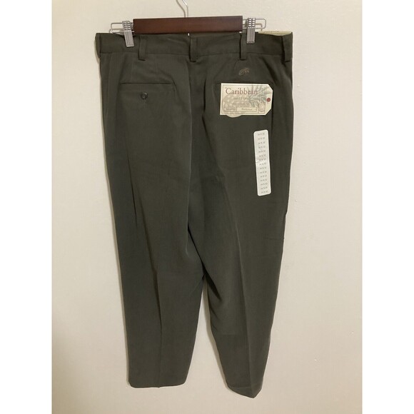 Caribbean Men’s Corded Pants 32/34 Grey Relaxed 2 Pleat Textured 70% Silk New - Picture 2 of 10